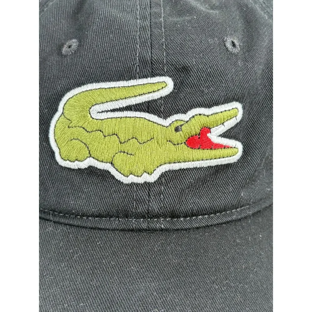 Lacoste Youth Hat Large Logo Black Green One Size EUC‎